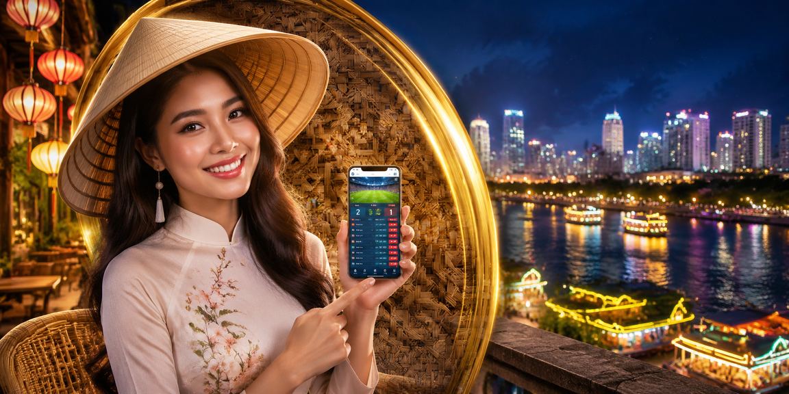 Phụ nữ vùng Mekong đội nón lá chơi casino mobile trong khung cảnh sông nước